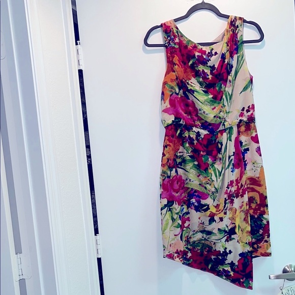 Suzi Chin for Maggy Boutique Dresses & Skirts - Suzi Chin For Maggie Silk Asymmetrical Sleeveless Dress Size 6 Vibrant Colors